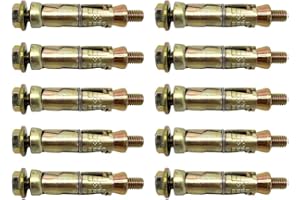 Tradeals M6 (10 Piece) Expansion Bolts Rawl Plugs Concrete Ground Anchor Bolts Ideal for Construction Automotive & DIY Precision Fully Threaded Secure Hold Concrete Machinery & Furniture M6 x 60mm