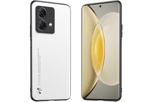 Longstong Custodia Adatta per Motorola Moto Edge 40 Neo (6.55"), Cover in pelle metallica serie CODE - Bianco