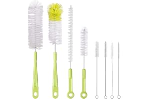 Vicloon Spazzola per Bottiglia, 8 Pezzi Spazzole per la Pulizia delle Bottiglie,Multiuso Spazzole per Tastiera,Bocca di Bollitore,Bottiglie d'Acqua,Tubo,Macchina caffè, Rubinetto, Bicchieri Cannucce