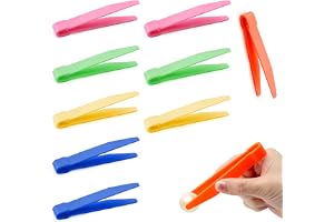 HENGBIRD Barnpincett, 10 delar, färgglada plastpincetter, barn, pincett, inlärningsleksak, barn, pincett, set för finmotorik, färgglada för sortering, räkning