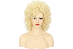 Karlery Lång blond lockig Dolly Parton-peruk för kvinnor