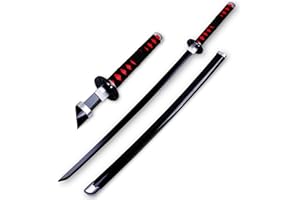 LIUD Demon Slayer Katana Tanjiro Zenitsu Inosuke Rengoku Katana Schwert Holz Ninja Schwert Anime Cosplay Holzschwert Anime Lovers Cosplay Katanas Requisiten Dekoratives Spielzeug ABS /104cm