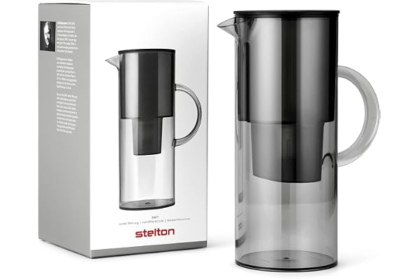 Stelton Carafe Filtrante EM77 – Pichet filtrant compatible cartouches Stelton ou Brita – Plastique au style moderne – Réduit chlore et calcaire – 2 L, Teintée