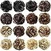 FESHFEN Ribbon Ponytail Hair Extensions Wavy Curly Messy Hair Bun Extensions Scrunchy Scrunchie Hair Bun Updo Hairpiece Donut Hair Chignons Hair Piece Wig Medium Blonde & Bleach Blond Mixed Hairpiece
