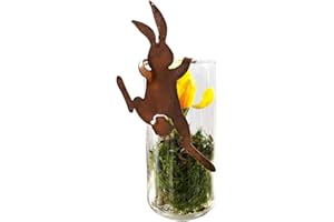 ITSISA Rostfigur Hase zum Einhängen im Rost Design H: 21cm - Gartenstecker, Osterhase für den Garten, Frühlingsdeko