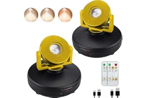 MIOBLUE Wireless LED Indoor Spotlight, Rechargeable Uplights Battery Powered Picture Lights with Remote, Stick Spot Lights with Timer Dimmable for Wall Art Display Dartboard Painting Artwork Accent Closet