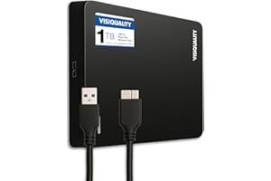 Externe Festplatte 1 TB USB 3.0 – Schnelle Portable HDD, kompatibel mit Windows, Mac, PS4, Xbox, Plug & Play, kompakt, Schwarz