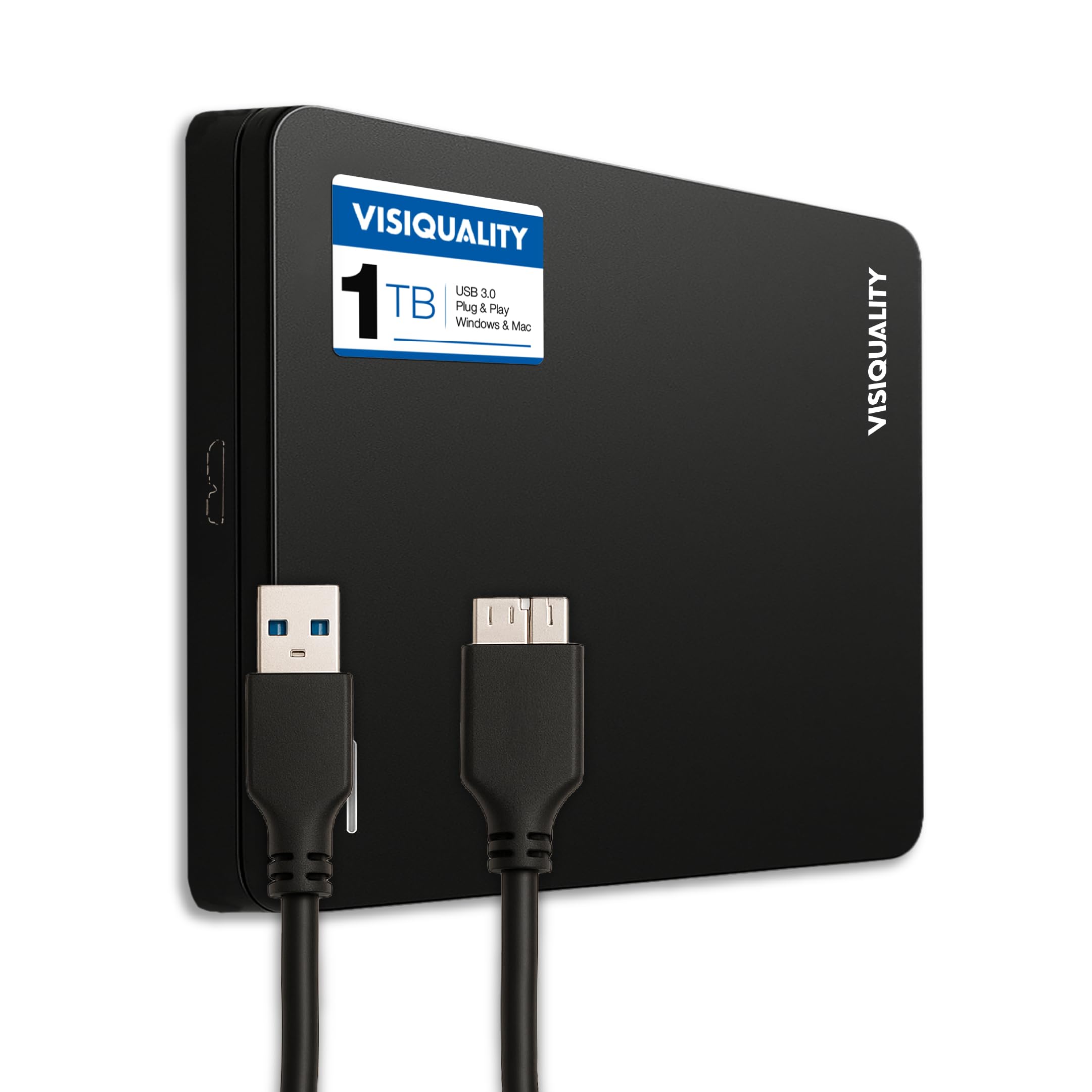 Externe Festplatte 1 TB USB 3.0 – Schnelle Portable HDD, kompatibel mit Windows, Mac, PS4, Xbox, Plug & Play, kompakt, Schwarz - 1