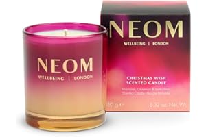 NEOM- Christmas Wish Candle | Mandarin, Cinnamon & Tonka Bean (1 Wick) I Made with 100% Naturally derived Wax I Designed to Help You Relax and Unwind I Expertly Blended