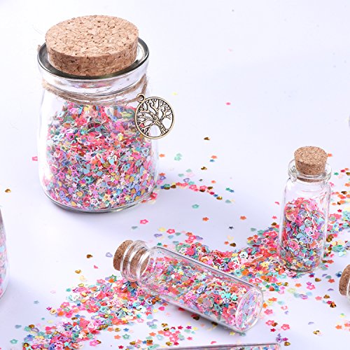 eBoot Multi Formen Glitter Konfetti Bunt Pailletten für DIY Handwerk, Nagelkunst und Dekoration, Mehrfarbig, 100 Gramm - 3