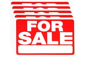 KIKI FANCY For Sale Sign Sticker, 5 Packs For Sale Signs For Vehicles or House High Tack with For Sale Sign Ideal For Garage, Yard, Business, Trucks and House For Sale Stickers 10 x 7'' Self-Adhesive