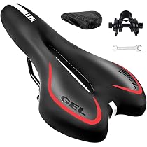 ZONSUSE Selle VTT Ergonomique Étanche | Double Amortisseur Ressort, Bande Réfléchissante