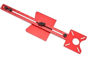 Ejoyous Fräs Jig Guide, Aluminiumlegering Cirkelskär Jig och Spår Fräsfäste, Imperial Metrisk Skala, 4 i 1 Slitsbas för Använ