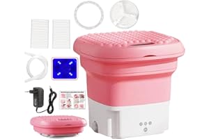 Wrneaoch 6L 36W Mini Lavatrice Pieghevole, Lavatrice Portatile Pieghevole, Sterilizzazione Blu-Ray Mini Lavatrice Portatile con Centrifuga, Mini Lavatrice per Intimo, Calzini, Asciugamani