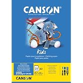 Canson Kids, Wallpaper, Light Grand, 200 g, Glued on the short side, A3-29.7x42 cm, White, 20 Sheets