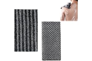 Constprog Toalla de ducha exfoliante de doble textura, toalla larga de doble grano para hombres y mujeres