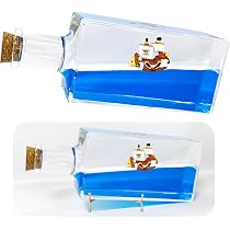 MikaMax Cruiseschip Fluid Drift – Onzinkbaar Piratenschip In Fles Met Vloeistof, Rustgevende Bureaudecoratie Voor Thuis Of Kantoor, Acryl En Hars