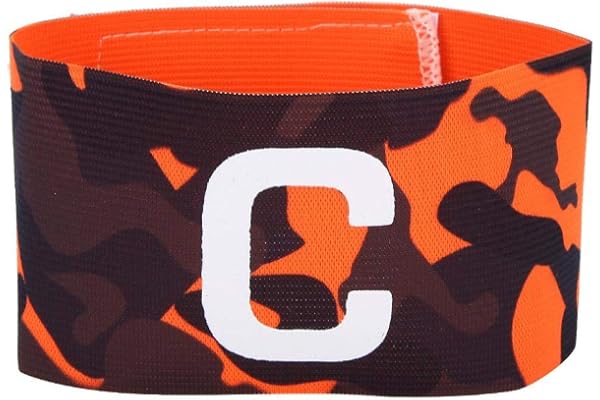 Dwawoo Lettre C Imprimé Brassards de Capitaine Soccer Captain Armband Brassard de Sport d'Equipe pour Le Football Hockey Hockey Tennis Basketball Volleyball(Orange)