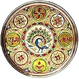 Udaipuri handicrafts Made Stainless Steel Designer Pooja thali