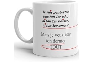 Kalféa Mug amour je t'aime pour toujours tasse céramique idée cadeau originale déclaration femme homme fiancé chéri conjoint partenaire amoureux fête anniversaire Noël Saint Valentin 325ml
