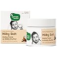 Mother Sparsh Milky Soft Baby Face & Body Butter-50g | With Milk, Coconut Oil & Mango Butter | Baby Cream For Face | Daily Moisturizing Baby Lotion for Dry Skin| Non Sticky, Quick Absorbing Texture