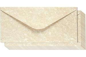 Best Paper Greetings Parchment Envelopes - 8.75 x 4 In, Cream, Flat, 48-Pack - Vintage Style Stationery Envelopes for Wedding Invitations & Business Correspondence