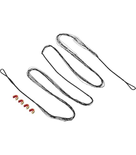 Corde D'arc Recurve AMO 70 Pouces - 12 Brins, Avec 2 Nocks Laiton Et Protège-doigts Silicone, Noir-marron