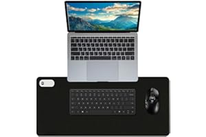 XPJBKC 80x33cm Tapis de Souris Chauffant, Tapis Souris Chauffant avec 3 Niveaux de Chaleur et Arrêt Automatique 3H, Sous Main Chauffant avec Chauffage Régional pour PC/Ordinateur Portable (Noir)