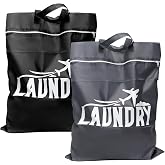 2PCS Travel Laundry Bag with Zipper, Reusable Laundry Bags 58&times;46cm Laundry Organizer for Fitness, Travel, Camping and Home