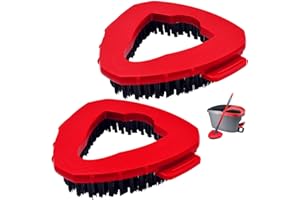 SDFLKAE Lot de 2 brosses multifonctions compatibles avec Vileda Turbo Spin EasyWring - Brosse à récurer pour salle de bain - Poils métalliques rigides