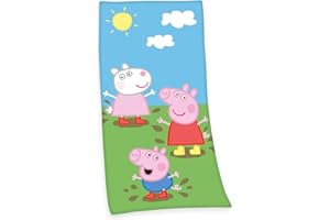 Herding PEPPA PIG Telo mare, 75 x 150 cm, Cotone/Velour, Multicolore