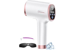 PRETTIVO 3 en 1 Depiladora Laser con Función de Enfriamiento por Hielo, Depiladora Luz Pulsada con Sensor de Piel Inteligente, Max 21J，9 Niveles de Energía, 999.900 Flashes para Piernas, Bikini, Axilas, Cara