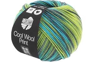 ‎LANA GROSSA LANA GROSSA Cool Wool Print | Extrafeine Merinowolle waschmaschinenfest und filzfrei | Handstrickgarn aus 100% Schurwolle (Merino extrafein) | 50g Wolle zum Stricken & Häkeln | 160m Garn FB 784