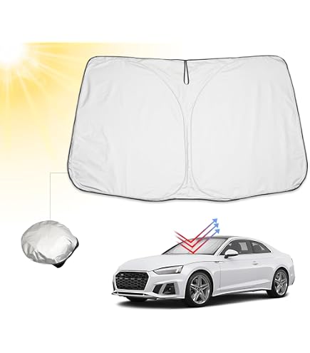 Protection Solaire Pare-brise Audi A4/A5 B9 (2017-2022) & A5 (8W6) 2018-2022 - Côté Argenté Réfléchissant, Côté Noir Isolant - 7