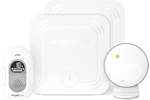 Angelcare SmartSensor Pro 2, 2-in-1 Überwachung: Audio + Bewegung mit Wireless Sensormatten, Raumtemperaturanzeige