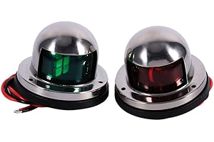 EBTOOLS Luci Di Navigazione A Led Osculati - Acciaio Inossidabile 12V Led Marine Di Rossa Con Prua Verde Attrezzatura Segnala