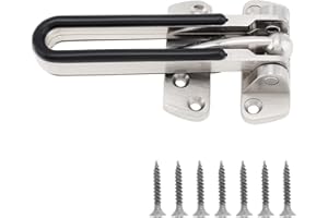 HOJLKLD Serrure de Porte de Sécurité pour la maison, barre pivotante, loquet de porte pour porte avant et intérieure (Argenté)