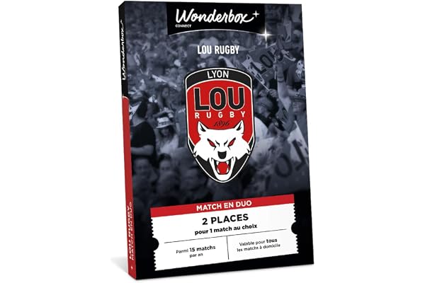 Wonderbox Connect - Coffret Cadeau - Lou Rugby - Match en Duo - 2 Places pour 1 Match au Choix - Parmi 15 matchs par an, valable pour Tous Les matchs à Domicile - Validité 27 Mois