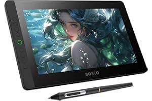 Bisofice Grafiktablett mit Bildschirm, 13,3 Zoll (33,8 cm), 127 % sRGB, Eingabestift ohne Akku, kompatibel mit Windows und Mac, ideal zum Zeichnen, Entwerfen und Lernen