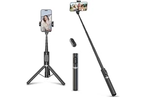 PNITRI Integrierter Selfie Stick [Verbesserte Stabile], Erweiterbare Aluminium Handy Stativ mit 360° Drehung, Tragbare SelfieStick mit Fernbedienung, Kompatibel mit iPhone 14/13/12 Samsung Smartphones