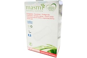 Masmi - Protège-Slips - 100% Coton Bio - Hautement Absorbant - Certifié GOTS - Compostable & Biodégradable à plus de 95% - Boite de 30 Protèges Slip