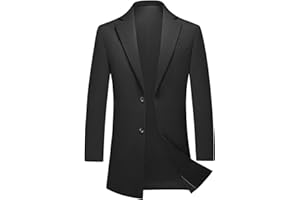 KUDMOL Blazer Homme Longue Veste de Costume avec Deux Boutons Slim Fit Blazer Casual Formel
