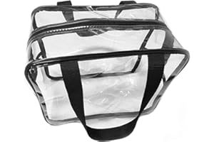 Wohlstand Sac fourre-Tout Transparent,Sac de Voyage pour Transport d’Accessoires avec Poches zippées pour Produits de Soins, Produits cosmétiques ou pour Transporter Les ustensiles de la Plage