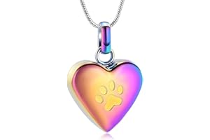 memorial jewelry Collar para cenizas de cremación para mascotas, colgante de cenizas, collar de urna con estampado de canina, collar de urna para mascotas/perros/gato cenizas