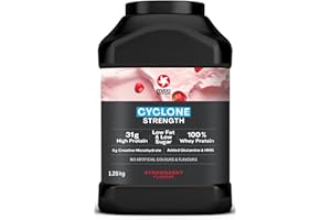 MaxiNutrition Cyclone, Strawberry - Premium Whey Protein Powder with Creatine, Glutamine & HMB – Low in Sugar and Fat, Vegetarian-Friendly - 31g Protein Shake Powder, 205 kcal per Serving, 1.26kg