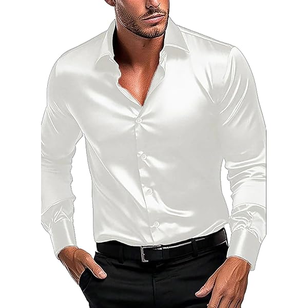 Chemise Homme En Satin Casey Kevin - Manches Longues, 96% Polyester 4% élasthanne, Brillant, Confortable Et Infroissable