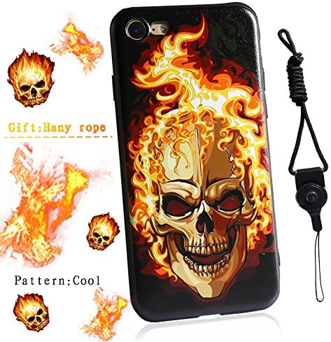 Iphone 7 plus case-XIN HUA Innovative black edge TPU 3D relief painted cell phone shell, suitable for Apple 7 / 7plus--Model: Romantic（Products include: explosion-proof membrane, mobile phone ring bracket, dust plug, lanyard） (For iphone 7 plus, Cool)