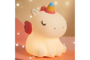 ‎AMMTOO AmmToo Nachtlicht Kinder, Unicorn Nachtlicht Baby Stilllicht, Nachttischlampe Kinder, Einhorn Geschenke FüR Mädchen, Babyzimmer Kawaii Deko,Baby Geschenk Mädchen 3-16 Jahre