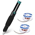 Tabiger Desoldering Pump Solder Wick, Solder Remover Tool 3-in-1 Kit Included 1pc Solder Sucker Pump and 2pcs Desoldering Wick Solder Braid Wire (2.5mm Width, 1.5m Length)