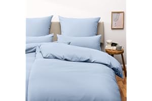 Blumtal Juego de Funda Nordica Cama 90 - Microfibra Juego de Funda Edredon 135x200 y Fundas de Almohada 40x80, Certificado Oeko-Tex, Muy Suave y Transpirable - Azul Claro